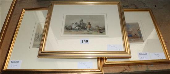 Kipp Fairyland 1854 drawing, Major Gen. Sir Charles DOyley, watercolour - 3 figures and View of Frankfurt drawing